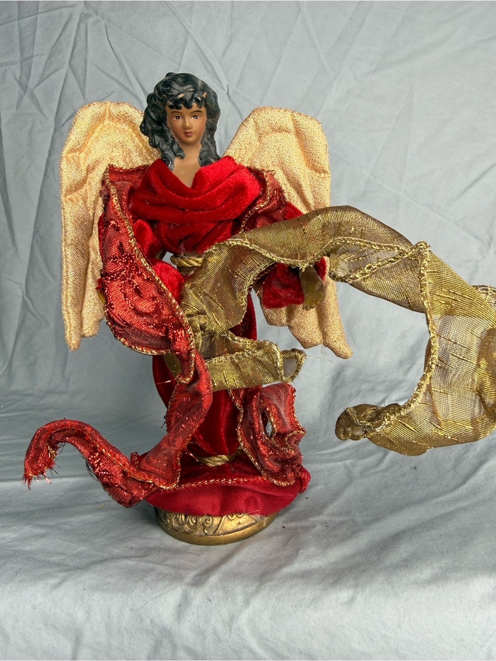 🔥2 for $10🔥Dan Dee Collectors Choice Gold and Red Angel Vintage Figurine ~8"